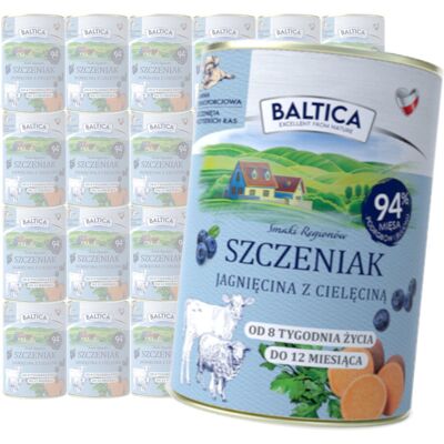 Baltica Jagnięcina z Cielęciną 24x400g Bezzbożowa Mokra Karma Dla Szczeniąt Baltica Jagnięcina z Cielęciną 24x400g Bezzbożowa Mokra Karma Dla Szczeniąt