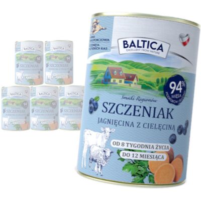 Baltica Jagnięcina z Cielęciną 6x400g Bezzbożowa Mokra Karma Dla Szczeniąt Baltica Jagnięcina z Cielęciną 6x400g Bezzbożowa Mokra Karma Dla Szczeniąt
