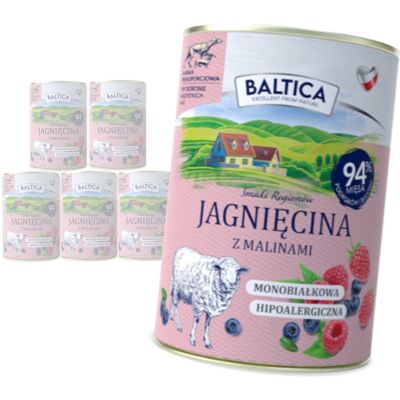 Baltica Jagnięcina z Malinami 6x400g Monoproteinowa Hipoalergiczna Bezzbożowa Mokra Karma Dla Psa Baltica Jagnięcina z Malinami 6x400g Monoproteinowa Hipoalergiczna Bezzbożowa Mokra Karma Dla Psa