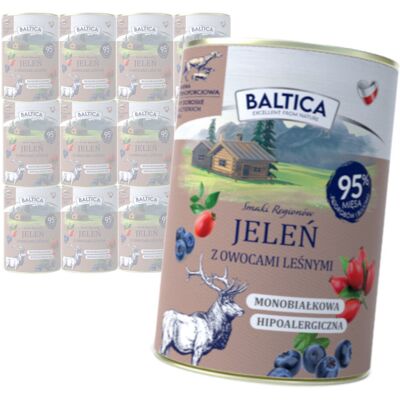 Baltica Jeleń z Owocami Leśnymi 12x400g Monoproteinowa Hipoalergiczna Bezzbożowa Mokra Karma Dla Psa Baltica Jeleń z Owocami Leśnymi 12x400g Monoproteinowa Hipoalergiczna Bezzbożowa Mokra Karma Dla Psa