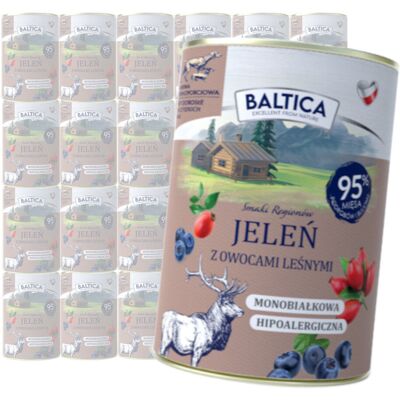 Baltica Jeleń z Owocami Leśnymi 24x400g Monoproteinowa Hipoalergiczna Bezzbożowa Mokra Karma Dla Psa Baltica Jeleń z Owocami Leśnymi 24x400g Monoproteinowa Hipoalergiczna Bezzbożowa Mokra Karma Dla Psa