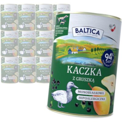 Baltica Kaczka z Gruszką 12x400g Monoproteinowa Hipoalergiczna Bezzbożowa Mokra Karma Dla Psa Baltica Kaczka z Gruszką 12x400g Monoproteinowa Hipoalergiczna Bezzbożowa Mokra Karma Dla Psa