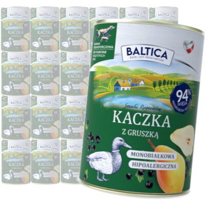 Baltica Kaczka z Gruszką 24x400g Monoproteinowa Hipoalergiczna Bezzbożowa Mokra Karma Dla Psa Baltica Kaczka z Gruszką 24x400g Monoproteinowa Hipoalergiczna Bezzbożowa Mokra Karma Dla Psa