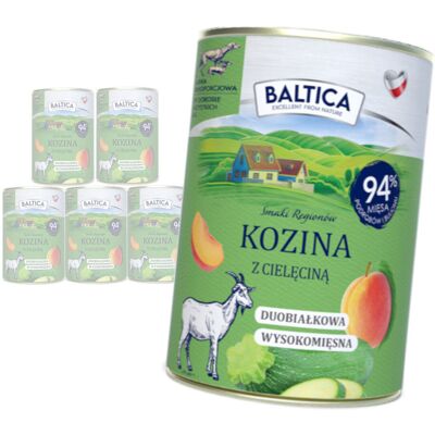 Baltica Kozina z Cielęciną 6x400g Duoproteinowa Bezzbożowa Mokra Karma Dla Psa Baltica Kozina z Cielęciną 6x400g Duoproteinowa Bezzbożowa Mokra Karma Dla Psa