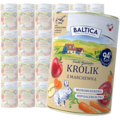 Baltica Królik z Marchewką 24x400g Monoproteinowa Hipoalergiczna Bezzbożowa Mokra Karma Dla Psa Baltica Królik z Marchewką 24x400g Monoproteinowa Hipoalergiczna Bezzbożowa Mokra Karma Dla Psa