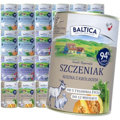 Baltica Mix Smaków 24x400g Bezzbożowa Mokra Karma Dla Szczeniąt Jagnięcina Indyk Kozina Baltica Mix Smaków 24x400g Bezzbożowa Mokra Karma Dla Szczeniąt Jagnięcina Indyk Kozina