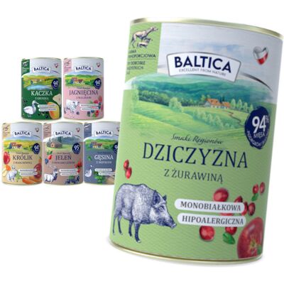 Baltica Mix Smaków 6x400g Hipoalergiczna Bezzbożowa Mokra Karma Dla Psa Drób Dziczyzna Baltica Mix Smaków 6x400g Hipoalergiczna Bezzbożowa Mokra Karma Dla Psa Drób Dziczyzna