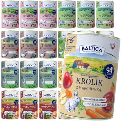 Baltica Mix Smaków Bez Drobiu 24x400g Bezzbożowa Mokra Karma Dla Psa Baltica Mix Smaków Bez Drobiu 24x400g Bezzbożowa Mokra Karma Dla Psa