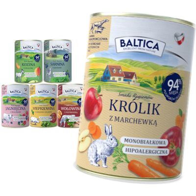 Baltica Mix Smaków Bez Drobiu 6x400g Bezzbożowa Mokra Karma Dla Psa Baltica Mix Smaków Bez Drobiu 6x400g Bezzbożowa Mokra Karma Dla Psa