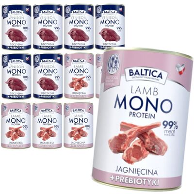 Baltica Monoprotein 12x400g Hipoalergiczna Bezzbożowa Mokra Karma Dla Psa z Prebiotykami Jagnięcina Dziczyzna Baltica Monoprotein 12x400g Hipoalergiczna Bezzbożowa Mokra Karma Dla Psa z Prebiotykami Jagnięcina Dziczyzna