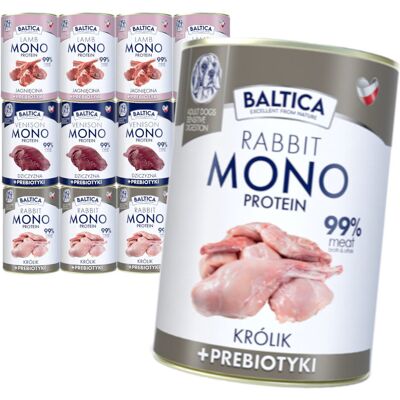 Baltica Monoprotein 12x400g Hipoalergiczna Bezzbożowa Mokra Karma Dla Psa z Prebiotykami Jagnięcina Dziczyzna Królik Baltica Monoprotein 12x400g Hipoalergiczna Bezzbożowa Mokra Karma Dla Psa z Prebiotykami Jagnięcina Dziczyzna Królik