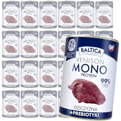 Baltica Monoprotein Dziczyzna Prebiotyki 24x400g Hipoalergiczna Bezzbożowa Mokra Karma Dla Psa Baltica Monoprotein Dziczyzna Prebiotyki 24x400g Hipoalergiczna Bezzbożowa Mokra Karma Dla Psa