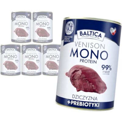 Baltica Monoprotein Dziczyzna Prebiotyki 6x400g Hipoalergiczna Bezzbożowa Mokra Karma Dla Psa Baltica Monoprotein Dziczyzna Prebiotyki 6x400g Hipoalergiczna Bezzbożowa Mokra Karma Dla Psa