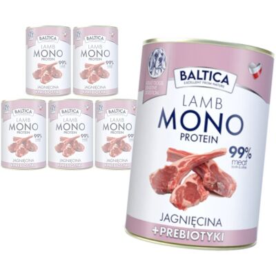 Baltica Monoprotein Jagnięcina Prebiotyki 6x400g Hipoalergiczna Bezzbożowa Mokra Karma Dla Psa Baltica Monoprotein Jagnięcina Prebiotyki 6x400g Hipoalergiczna Bezzbożowa Mokra Karma Dla Psa