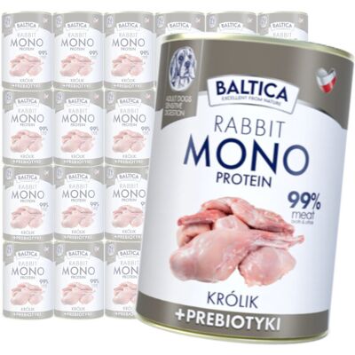 Baltica Monoprotein Królik Prebiotyki 24x400g Hipoalergiczna Bezzbożowa Mokra Karma Dla Psa Baltica Monoprotein Królik Prebiotyki 24x400g Hipoalergiczna Bezzbożowa Mokra Karma Dla Psa