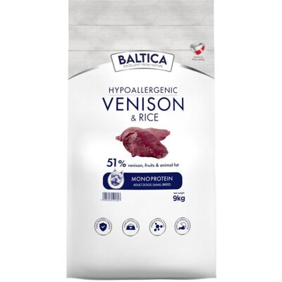 BALTICA Nutraceutic Adult Venison & Rice Dziczyzna z ryżem XS/S 9kg BALTICA Nutraceutic Adult Venison & Rice Dziczyzna z ryżem XS/S 9kg