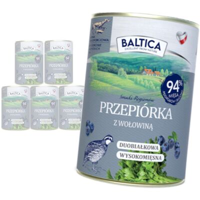 Baltica Przepiórka z Wołowina 6x400g Duoproteinowa Bezzbożowa Mokra Karma Dla Psa Baltica Przepiórka z Wołowina 6x400g Duoproteinowa Bezzbożowa Mokra Karma Dla Psa