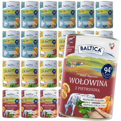 Baltica Samki Regionów 24x400g Monoproteinowa Hipoalergiczna Bezzbożowa Mokra Karma Dla Psa Wołowina Indyk Wieprzowina Baltica Samki Regionów 24x400g Monoproteinowa Hipoalergiczna Bezzbożowa Mokra Karma Dla Psa Wołowina Indyk Wieprzowina