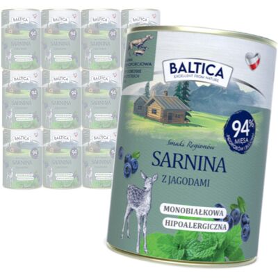 Baltica Sarnina z Jeżyną 12x400g Monoproteinowa Bezzbożowa Mokra Karma Dla Psa Baltica Sarnina z Jeżyną 12x400g Monoproteinowa Bezzbożowa Mokra Karma Dla Psa