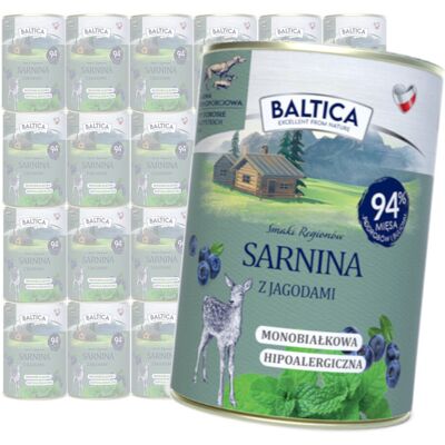 Baltica Sarnina z Jeżyną 24x400g Monoproteinowa Bezzbożowa Mokra Karma Dla Psa Baltica Sarnina z Jeżyną 24x400g Monoproteinowa Bezzbożowa Mokra Karma Dla Psa