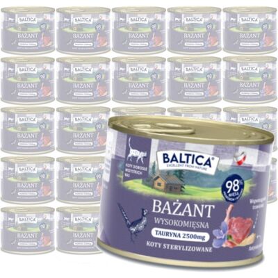 Baltica Smaki Regionów Bażant 24x185g Bezzbożowa Mokra Karma Dla Kotów Sterylizowanych Baltica Smaki Regionów Bażant 24x185g Bezzbożowa Mokra Karma Dla Kotów Sterylizowanych