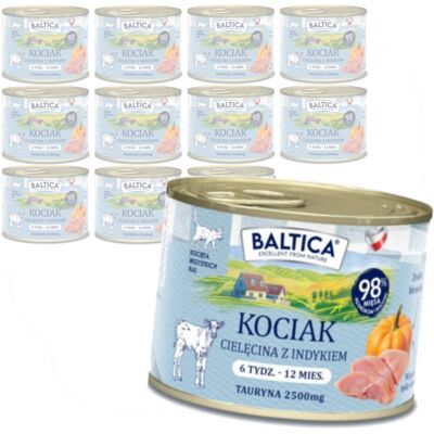 Baltica Smaki Regionów Cielęcina z Indykiem 12x185g Bezzbożowa Mokra Karma Dla Kociąt Baltica Smaki Regionów Cielęcina z Indykiem 12x185g Bezzbożowa Mokra Karma Dla Kociąt
