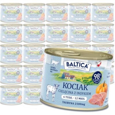 Baltica Smaki Regionów Cielęcina z Indykiem 24x185g Bezzbożowa Mokra Karma Dla Kociąt Baltica Smaki Regionów Cielęcina z Indykiem 24x185g Bezzbożowa Mokra Karma Dla Kociąt