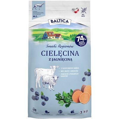 Inny producent Baltica Smaki Regionów Cielęcina z Jagnięciną M/L 3kg dla średnich i dużych ras Inny producent Baltica Smaki Regionów Cielęcina z Jagnięciną M/L 3kg dla średnich i dużych ras