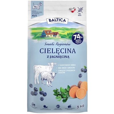 Baltica Smaki Regionów Cielęcina z Jagnięciną XS/S 3kg dla małych ras Baltica Smaki Regionów Cielęcina z Jagnięciną XS/S 3kg dla małych ras
