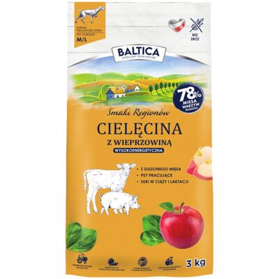 Baltica Smaki Regionów Cielęcina z wieprzowiną M/L 3kg Baltica Smaki Regionów Cielęcina z wieprzowiną M/L 3kg