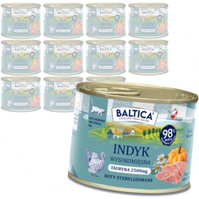 Baltica Smaki Regionów Indyk 12x185g Bezzbożowa Mokra Karma Dla Kotów Sterylizowanych Baltica Smaki Regionów Indyk 12x185g Bezzbożowa Mokra Karma Dla Kotów Sterylizowanych