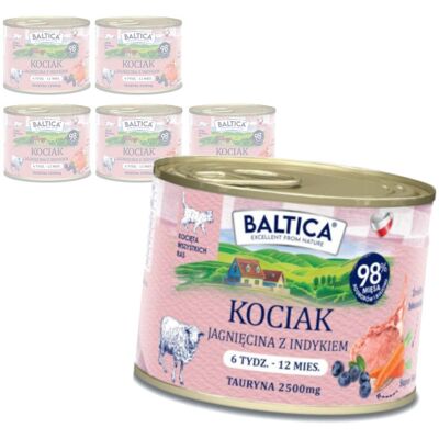 Baltica Smaki Regionów Jagnięcina z Indykiem 6x185g Bezzbożowa Mokra Karma Dla Kociąt Baltica Smaki Regionów Jagnięcina z Indykiem 6x185g Bezzbożowa Mokra Karma Dla Kociąt