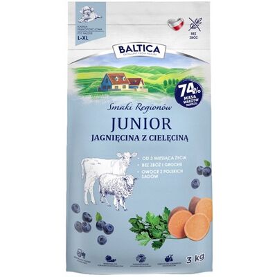 Baltica Smaki Regionów Junior Jagnięciną z Cielęciną XL 3kg dla dużych ras Baltica Smaki Regionów Junior Jagnięciną z Cielęciną XL 3kg dla dużych ras