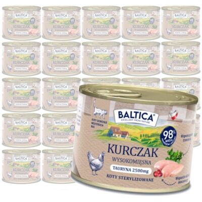 Baltica Smaki Regionów Kurczak 24x185g Bezzbożowa Mokra Karma Dla Kotów Sterylizowanych Baltica Smaki Regionów Kurczak 24x185g Bezzbożowa Mokra Karma Dla Kotów Sterylizowanych
