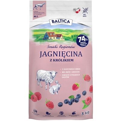 Baltica Smaki Regionów Sucha Karma Jagnięcina z królikiem M/L 3kg Baltica Smaki Regionów Sucha Karma Jagnięcina z królikiem M/L 3kg