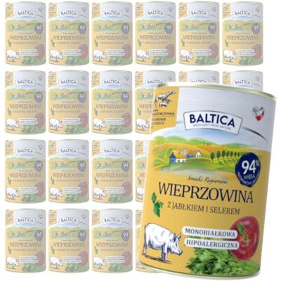 Baltica Wieprzowina z Jabłkiem 24x400g Monoproteinowa Hipoalergiczna Bezzbożowa Mokra Karma Dla Psa Baltica Wieprzowina z Jabłkiem 24x400g Monoproteinowa Hipoalergiczna Bezzbożowa Mokra Karma Dla Psa