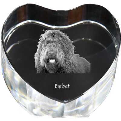 Barbet, Francuski pies dowodny - zdjęcie psa w krysztale, kryształowe serce, wyjątkowa ramka ze zdjęciem marki Art-Dog Barbet, Francuski pies dowodny - zdjęcie psa w krysztale, kryształowe serce, wyjątkowa ramka ze zdjęciem marki Art-Dog
