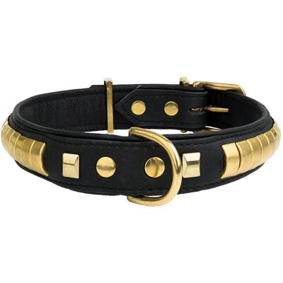 Barry King Obroża dla psa wzór exclusive gold skóra natłuszczana 35mm/65cm czarna Barry King Obroża dla psa wzór exclusive gold skóra natłuszczana 35mm/65cm czarna