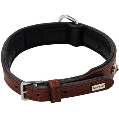 Barry King Obroża skórzana XS: 33-38cm x 26mm czerwony-czarny Barry King Obroża skórzana XS: 33-38cm x 26mm czerwony-czarny