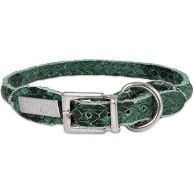 Barry King skórzana obroża dla psa okrągła Serpente zielona 6mm/25cm Barry King skórzana obroża dla psa okrągła Serpente zielona 6mm/25cm