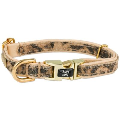 Barry King skórzana obroża dla psa Wild Cheetah beżowa M 16mm Barry King skórzana obroża dla psa Wild Cheetah beżowa M 16mm