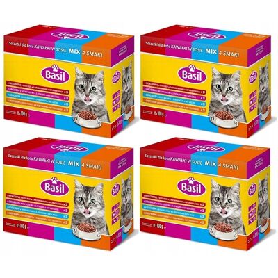BASIL mokra karma dla kota saszetki 100 g mix smaków x 48szt kot BASIL mokra karma dla kota saszetki 100 g mix smaków x 48szt kot