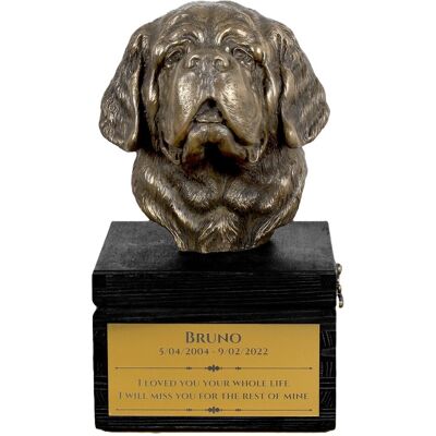 Bernardyn, Pies św. Bernarda - urna z grawerem i rzeźbą psa, ostatnie pożeganie, produkt ręcznie wykonany marki Art-Dog Bernardyn, Pies św. Bernarda - urna z grawerem i rzeźbą psa, ostatnie pożeganie, produkt ręcznie wykonany marki Art-Dog