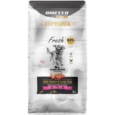 Biofeed Euphoria Fresh Meat Adult Indyk Królik M/L 12kg Średnie i duże rasy Biofeed Euphoria Fresh Meat Adult Indyk Królik M/L 12kg Średnie i duże rasy