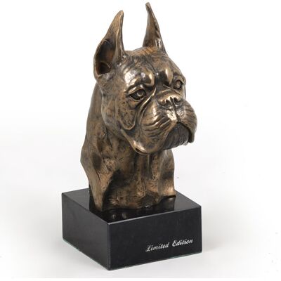 Bokser, Boxer I - statuetka psa, popiersie na kamiennej podstawie, rzeźba, trofeum na wystawę psów marki Art-Dog Bokser, Boxer I - statuetka psa, popiersie na kamiennej podstawie, rzeźba, trofeum na wystawę psów marki Art-Dog