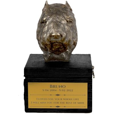 Bouvier des Flandres - urna z grawerem i rzeźbą psa, ostatnie pożeganie, produkt ręcznie wykonany marki Art-Dog Bouvier des Flandres - urna z grawerem i rzeźbą psa, ostatnie pożeganie, produkt ręcznie wykonany marki Art-Dog
