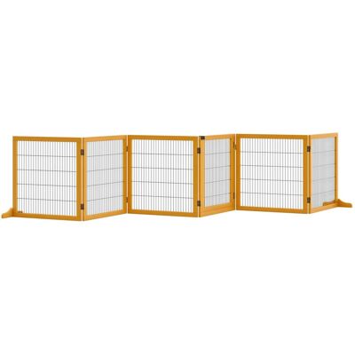 Bramka dla psa PawHut, składana z obu stron, metalowa, sosnowa, czarna, 432 x 36 x 70 cm Bramka dla psa PawHut, składana z obu stron, metalowa, sosnowa, czarna, 432 x 36 x 70 cm