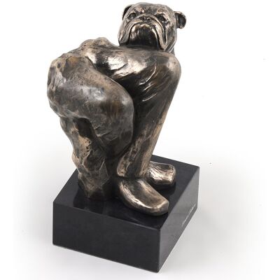 Bulldog - statuetka psa, popiersie na kamiennej podstawie, rzeźba, trofeum na wystawę psów marki Art-Dog Bulldog - statuetka psa, popiersie na kamiennej podstawie, rzeźba, trofeum na wystawę psów marki Art-Dog