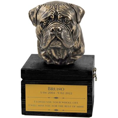 Bullmastiff, Bulmastif - urna z grawerem i rzeźbą psa, ostatnie pożeganie, produkt ręcznie wykonany marki Art-Dog Bullmastiff, Bulmastif - urna z grawerem i rzeźbą psa, ostatnie pożeganie, produkt ręcznie wykonany marki Art-Dog