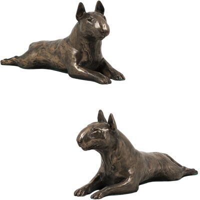 Bulterier, Bull Terrier IV - statuetka psa, figurka na białej podstawie, trofeum na wystawę psów marki Art-Dog Bulterier, Bull Terrier IV - statuetka psa, figurka na białej podstawie, trofeum na wystawę psów marki Art-Dog